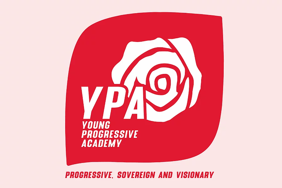 The Young Progressive Academy logo features red roses bearing the words “Progressive, Sovereign and Visionary”