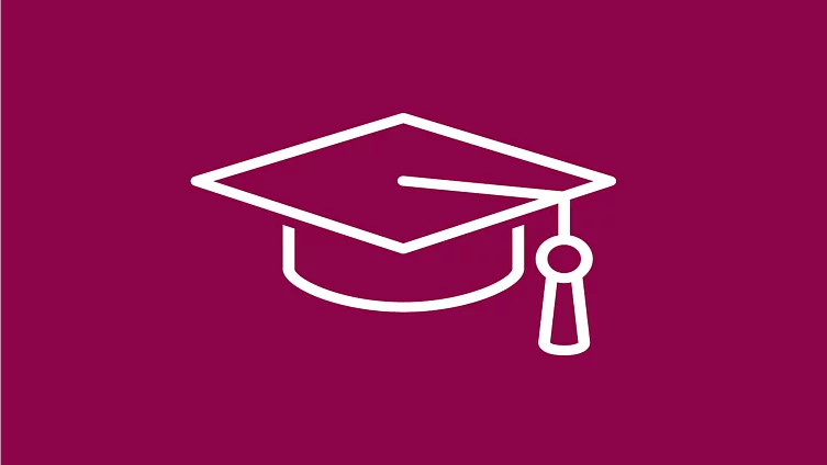 The white FES icon shows a graduation cap on a dark red background.