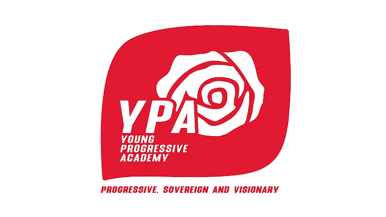 The Young Progressive Academy logo features red roses bearing the words “Progressive, Sovereign and Visionary”