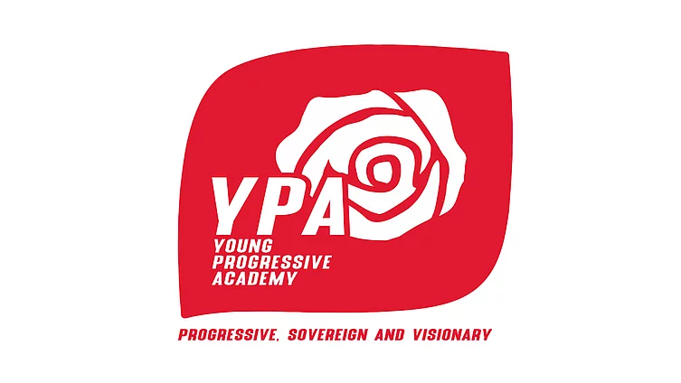 The Young Progressive Academy logo features red roses bearing the words “Progressive, Sovereign and Visionary”