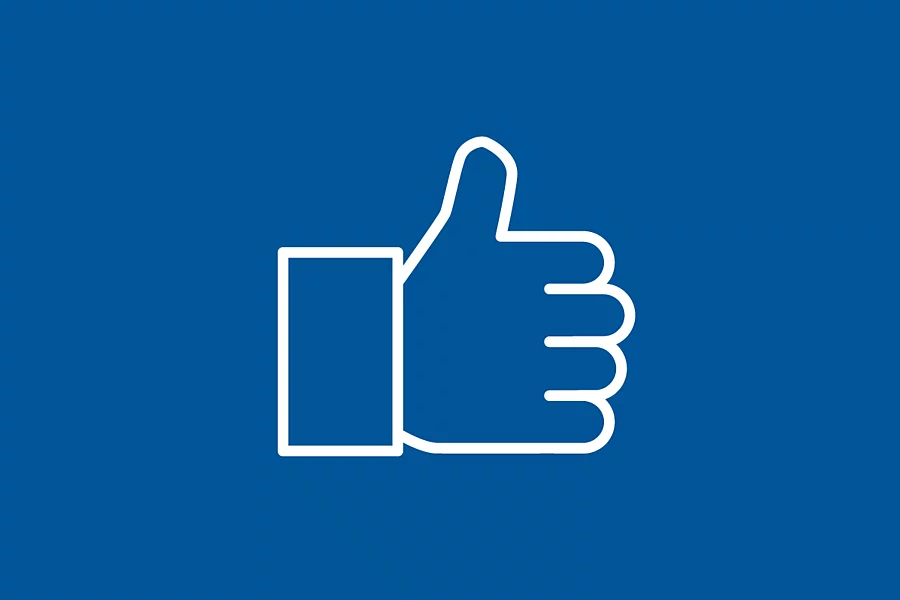 White FES icon shows Thumbs up on a blue background.