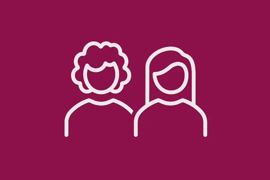 The FES icon depicts two women