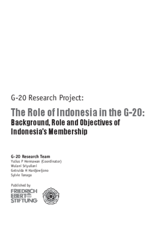 G-20 research project: The role of Indonesia in the G-20